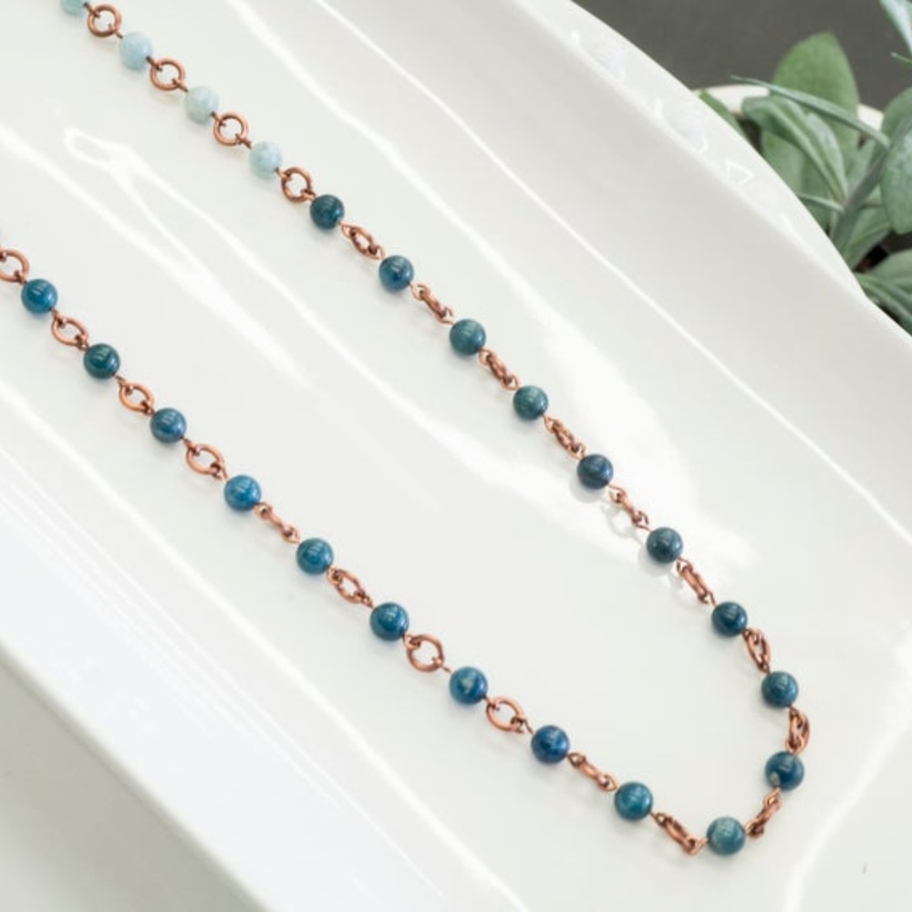 Extra Long Handmade Apatite and Amazonite